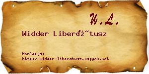 Widder Liberátusz névjegykártya